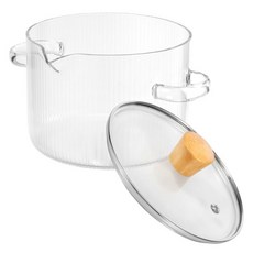 1600ML 2300ML 유리 요리 냄비 투명한 붕규산 뚜껑이 있는 다기능 스튜 요리용, Transparent M