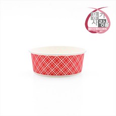 일회용 종이용기 380cc 컵밥 국그릇 체크무늬 1000개, 1개