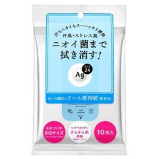 Ag Deo24 AGE DEO 24 透明清爽涼感濕巾 10片入, 1個