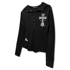 다미쉬 DAMISH 웜 크로스 코지 스냅 후드 블랙