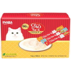이나바 챠오츄르 고양이간식 버라이어티팩 (참치/가다랑어/닭가슴살) 90P, 혼합맛(참치/가다랑어/닭가슴살), 1.26kg, 1개