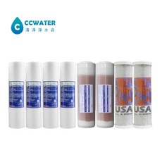 清淨淨水店 三道式淨水器前置過濾，一年份 NSF濾心超值組，軟水/除氯可選，適用多款淨水器, 1個, 加強除氯軟水版電解水機濾芯8支小用量組