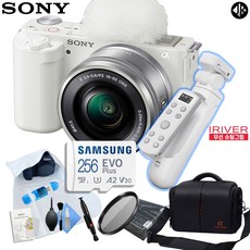 소니 ZV-E10 + 16-50mm 브이로그 9종 패키지 (256GB 메모리/ OLED 무선 슈팅그립/ 슬림 MCUV 40.5 필터), 화이트