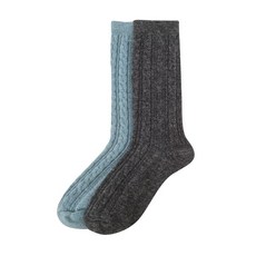 [AK플라자] [질스튜어트] 여성 꽈배기 울혼방 장목양말 2종세트 JASS5F031G2