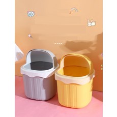 [예쁜 디자인] 휴지통 미니 원터치 사무실 책상 화장대 쓰레기통, 3 그린 토끼