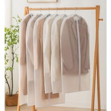 지퍼형 옷 보호 커버 반투명 먼지 방지 의류 보관 덮개 오염 차단 60x80cm