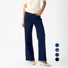 엘블로썸 여성 [숏 기본 롱] 스판 와이드 핏좋은 히든밴드 청바지