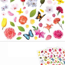 투명 스티커 A4 3매 봄 꽃스티커