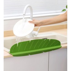 더배라 흡착식 나뭇잎 싱크대 물막이 높이12cm 2개입 그린, 1세트