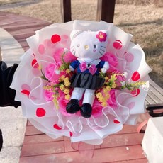 고양이 봉제 인형 꽃 장식 수제 꽃다발 발렌타인 크리스마스 졸업 선물, 5. 5-30cm