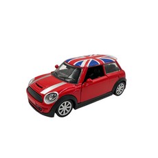 玩具兄妹 現貨 英國 MINI COOPER S 模型車 英國國旗版 1:38 合金迴力車 蛋糕裝飾, 黃色, 1個