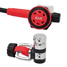 游龍潛水 SAS NEOR2 調節器套裝組合 (加贈調節器袋), 一二級頭,紅黑色