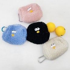 양털 땡글 골프공파우치 여성골프파우치 여자 볼주머니 볼 공가방 골프용품 악세사리 필드용품, 1개, 아이보리