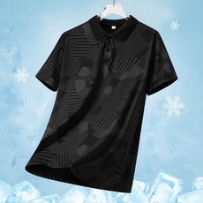 polo衫男短袖夏季薄款寬鬆透氣Polo男士吸濕排汗v領POLO衫白色t恤夏天翻領高爾夫球衫顯瘦防皺休閒上衣大尺碼男裝T, M, 黑色