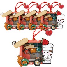 미래 직업 요리사 우드쉐이커 키링 가방걸이 만들기 패키지, WD2210 요리사, 단일, 5개