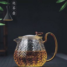 玻璃泡茶壺五件組 養身壺 濾茶壺 耐熱玻璃花茶咖啡壺, 1個, 透明, 茶壺600ml