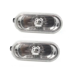 사이드 마커 램프 하우징 액세서리 VW 보라 골프 4 MK4 98-05 용 타원형 수정 표시기 2 개, 02 White