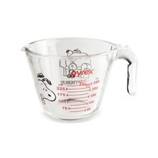 파이렉스 스누피 내열유리 계량컵, 혼합색상, 250ml, 1개