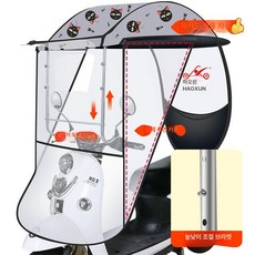 전동차커버 전동차캐노피 바람막이 프레임 그늘막, 1개, 검은 고양이상승 지지대