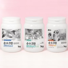 순수크린 베이킹소다 1kg /과탄산소다 1kg /구연산 1kg 3종셋트 프리미엄 자연유래 세제 3종 세탁세제 세정제 워싱소다 탄산소다, 3개