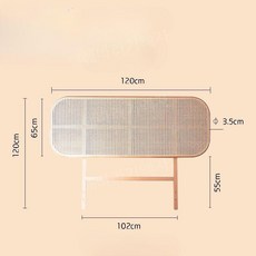 라탄 침대헤드 프레임 등받이 인테리어 등나무 휴양지, 체리우드 1.2m