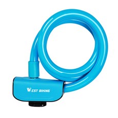 시그니처베이지 자전거 킥보드 열쇠키 자물쇠 와이어 락 도난방지 YPZ047, 블루, 1개