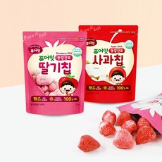 퓨어잇 동결건조 과일칩 딸기칩 사과칩 2봉세트, 2개
