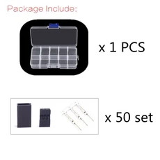 DIY 서보 연장 케이블 JR/Futaba 커넥터 RC 로봇 비행기 자동차 서보 ESC 용 2.54 터미널 포함 암/수 플러, 02 Female 50 Set