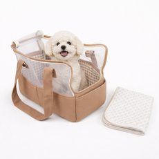 앨리펫 반려동물 이동가방 강아지 고양이 슬링백 아이보리 1개, 망사브라운