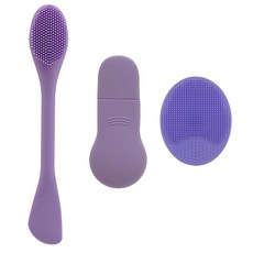 3pcs 실리콘 블랙헤드 케어 도구 1pcs 청소 브러시 스킨 스크러버 페이스 주걱 및 추출기 남녀용 한 추출 키트 포함, 1개