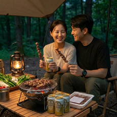 [국내산100%] 술안주부터 캠핑요리까지 국내산 염통꼬치 꼬치구이, 1세트, 1kg
