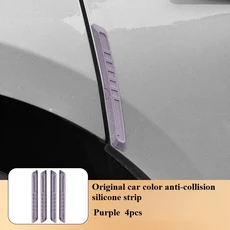 호환 Xpeng G6/G9 차량 도어 충돌 방지 스트립 안티 스크래치 실리콘 충격 흡수 보호 스티커 차량 수정 용, 03 Purple 4pcs