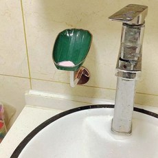 肥皂盒 瀝水 免打孔 壁掛式 浴室用 皂架, 1個, 墨綠 可自由彎哦 大貝殻皂盒