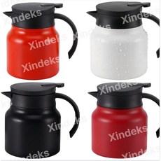 Xindeks 대용량 316 스텐 보온 주전자 보온 티포트, 블랙..