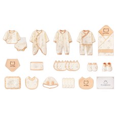 新生兒禮盒 精梳純棉包屁衣套裝，初生嬰兒連體哈衣，男女寶寶周歲彌月禮盒