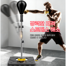 프리스탠딩 복싱 샌드백 스프링 리바운드 트레이닝백, 검정
