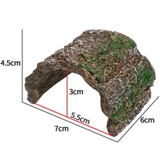 나무껍질 도마뱀 은신처 파충류 수지 수족관 장식품 개구리 거미 번식 상자 조경, 01 S