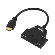 HDMI 4K 2K 2대1 모니터 동일화면 분배기 듀얼모니터 동시화면 출력복제 확장불가, 1개