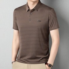 2026 男士夏季Polo衫 短袖休閒衫 條紋翻領T恤 輕薄透氣 吸濕排汗 商務運動