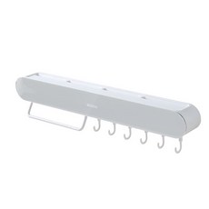 ECOCO壁掛式多功能刀具收納架，廚房刀具餐具收納，免打孔瀝水置物架, 大款／灰色, 1個