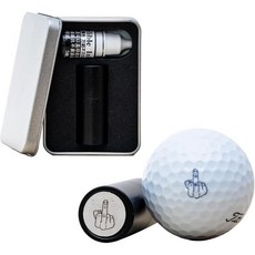 골프 볼 스탬프 | 리필 가능한 영구 잉크가 포함된 방수 알루미늄 맞춤형 마커 골퍼를 위한 선물, Black Middle Finger, 1개