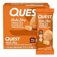 퀘스트 프로스트 쿠키 스트로베리 케이크 25g 8팩 173530, 8 count, Peanut Butter