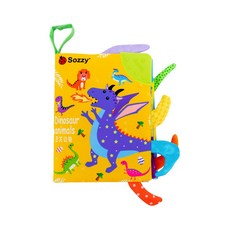 雪倫小舖布書童書故事書，撕不破彩色雙面雙語認知動物尾巴學習書, 恐龍動物尾巴-中英雙語隨機出貨, 1個