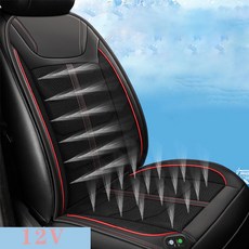 여름용 차량용 통풍 카시트커버 쿨링시트 자동차 에어컨 흡입 DC12V 여름 냉각 겨울 난방 시트 쿠션 불어 환기 자동 시작 중지 팻 인테리어, black 12v, black 12v, 1개