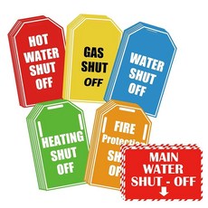 25 Pack Shut Off Valve Tag 3x5 Inch Plastic Identifier Plumbing Identification Pipe Tags Yellow Ga