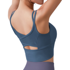 【OniWear】高強度防震雙肩帶美背跑步瑜珈內衣 後交叉透氣網紗 健身內衣 瑜珈 跑步內衣 瑜珈上衣 重訓