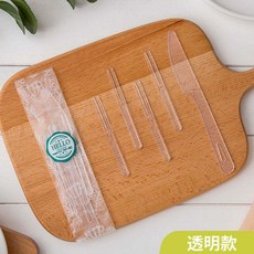 月餅刀叉一次性套裝組合高檔食品塑膠月餅叉1刀4叉獨立包裝100套, 透明 20套