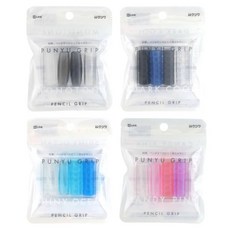 일본 쿠츠와 프뉴 펜슬그립 샤프 볼펜 굳은살 방지 말랑말랑 연필그립 4개입, 1개, 오션