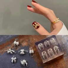 네일 템플릿 나비 매듭 3D 아크릴 몰드 아트 장식 손톱 DIY 디자인 실리콘 1 개, 옵션11) HD-01-3C, 1개