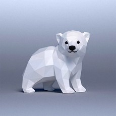 아기 북극곰 종이접기 33cm 페이퍼크래프트 DIY 페이퍼 종이공예 아이방 인테리어 장식, A